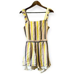 BTFL - Life Women's Size M Ruffle Strap Square Neck Tie Knot Cut Out Back Romper